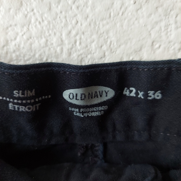 Old Navy Men's Black Slim Fit Chino Flat Front Pants Big & Tall Size 42 & 36 - Picture 4 of 5